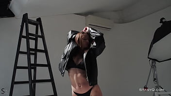 MelonyQ Wearing The Tightest Black Set Of Lingerie