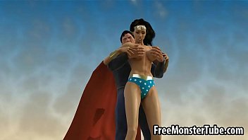 3d wonder woman sucking on superman and 039 s hard cock