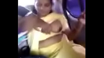 mallu aunty boob show in car short video