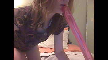 slut shoving a pink lightsaber up her asshole